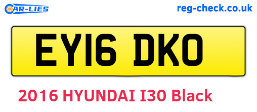 EY16DKO are the vehicle registration plates.