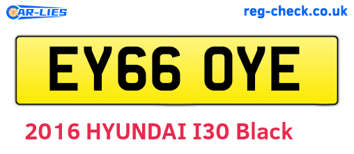 EY66OYE are the vehicle registration plates.