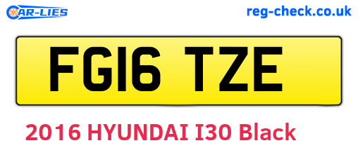 FG16TZE are the vehicle registration plates.