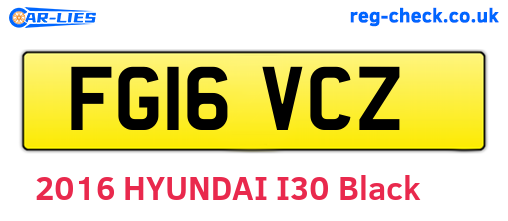 FG16VCZ are the vehicle registration plates.