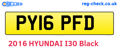 PY16PFD are the vehicle registration plates.