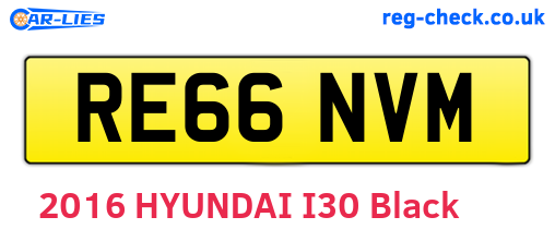 RE66NVM are the vehicle registration plates.