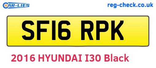SF16RPK are the vehicle registration plates.