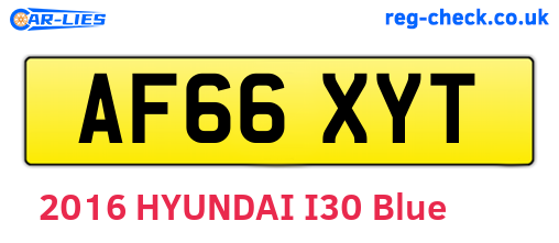 AF66XYT are the vehicle registration plates.