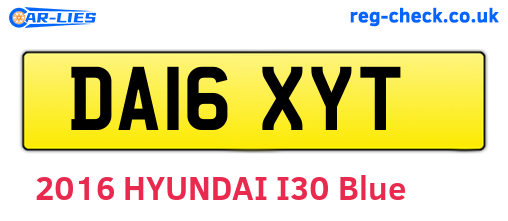 DA16XYT are the vehicle registration plates.