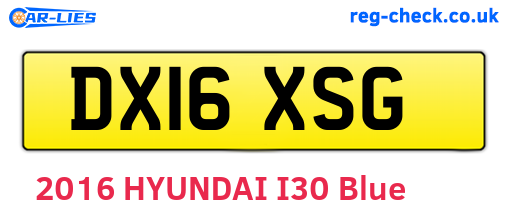 DX16XSG are the vehicle registration plates.