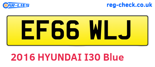 EF66WLJ are the vehicle registration plates.