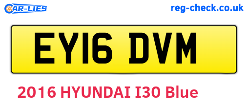EY16DVM are the vehicle registration plates.