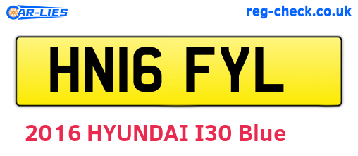 HN16FYL are the vehicle registration plates.