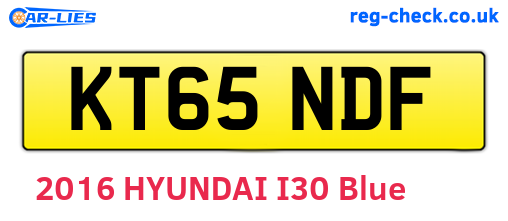 KT65NDF are the vehicle registration plates.