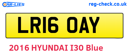 LR16OAY are the vehicle registration plates.
