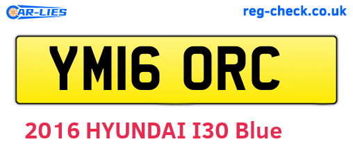 YM16ORC are the vehicle registration plates.