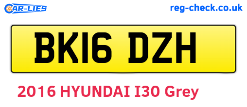 BK16DZH are the vehicle registration plates.