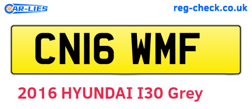 CN16WMF are the vehicle registration plates.