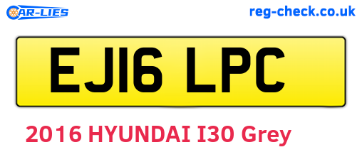EJ16LPC are the vehicle registration plates.
