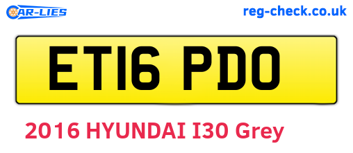 ET16PDO are the vehicle registration plates.