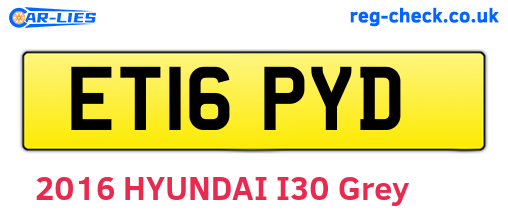 ET16PYD are the vehicle registration plates.