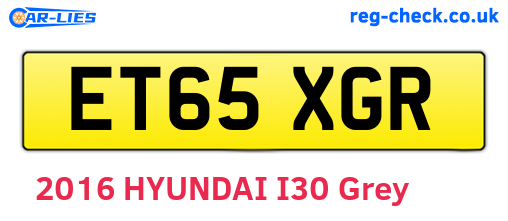 ET65XGR are the vehicle registration plates.