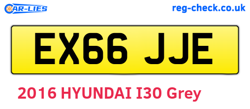 EX66JJE are the vehicle registration plates.