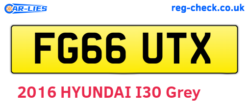 FG66UTX are the vehicle registration plates.
