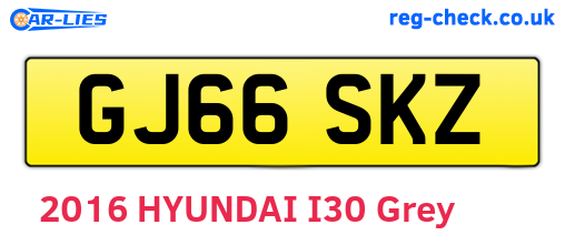 GJ66SKZ are the vehicle registration plates.