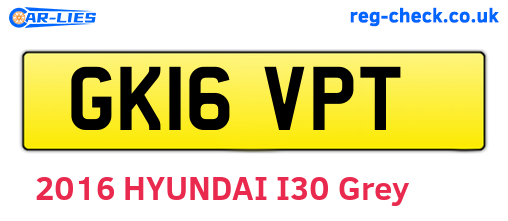 GK16VPT are the vehicle registration plates.