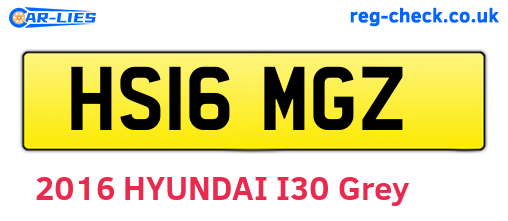 HS16MGZ are the vehicle registration plates.