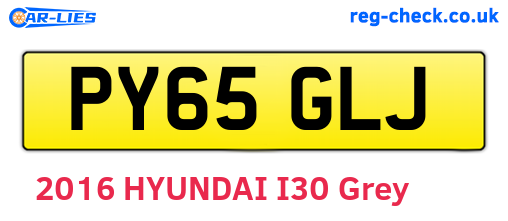 PY65GLJ are the vehicle registration plates.