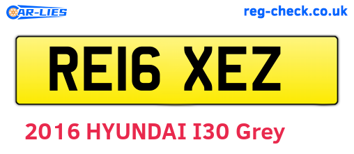 RE16XEZ are the vehicle registration plates.