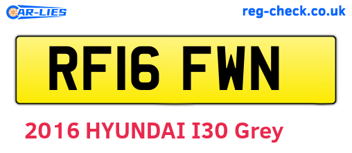 RF16FWN are the vehicle registration plates.