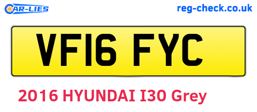 VF16FYC are the vehicle registration plates.
