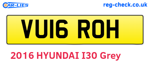 VU16ROH are the vehicle registration plates.