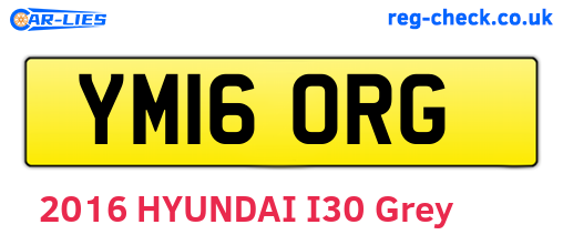 YM16ORG are the vehicle registration plates.