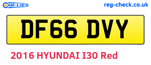 DF66DVY are the vehicle registration plates.