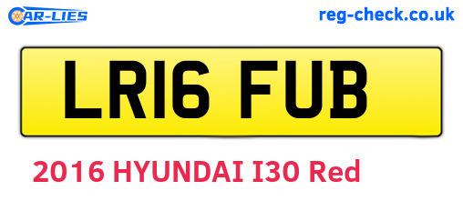 LR16FUB are the vehicle registration plates.