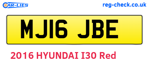 MJ16JBE are the vehicle registration plates.