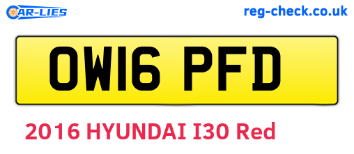 OW16PFD are the vehicle registration plates.