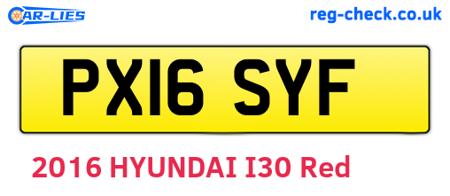 PX16SYF are the vehicle registration plates.