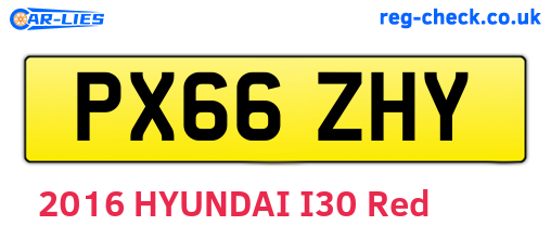 PX66ZHY are the vehicle registration plates.