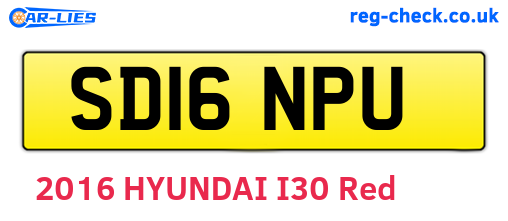 SD16NPU are the vehicle registration plates.