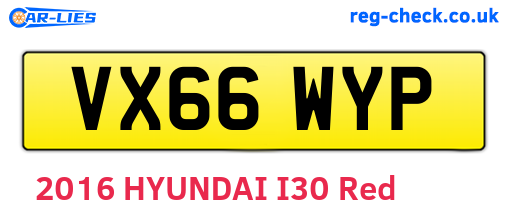 VX66WYP are the vehicle registration plates.