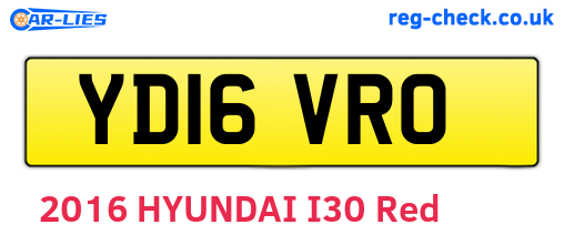 YD16VRO are the vehicle registration plates.