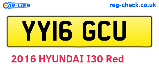 YY16GCU are the vehicle registration plates.