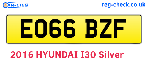 EO66BZF are the vehicle registration plates.