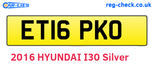 ET16PKO are the vehicle registration plates.