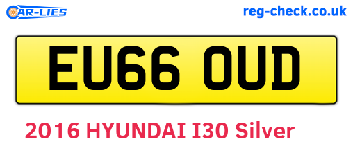 EU66OUD are the vehicle registration plates.