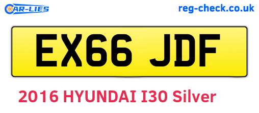 EX66JDF are the vehicle registration plates.