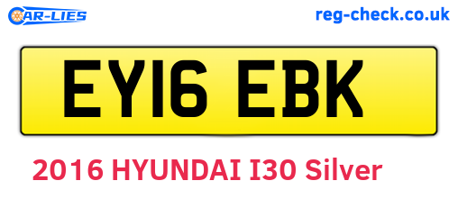 EY16EBK are the vehicle registration plates.