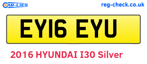 EY16EYU are the vehicle registration plates.