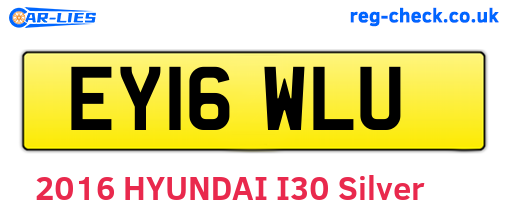 EY16WLU are the vehicle registration plates.